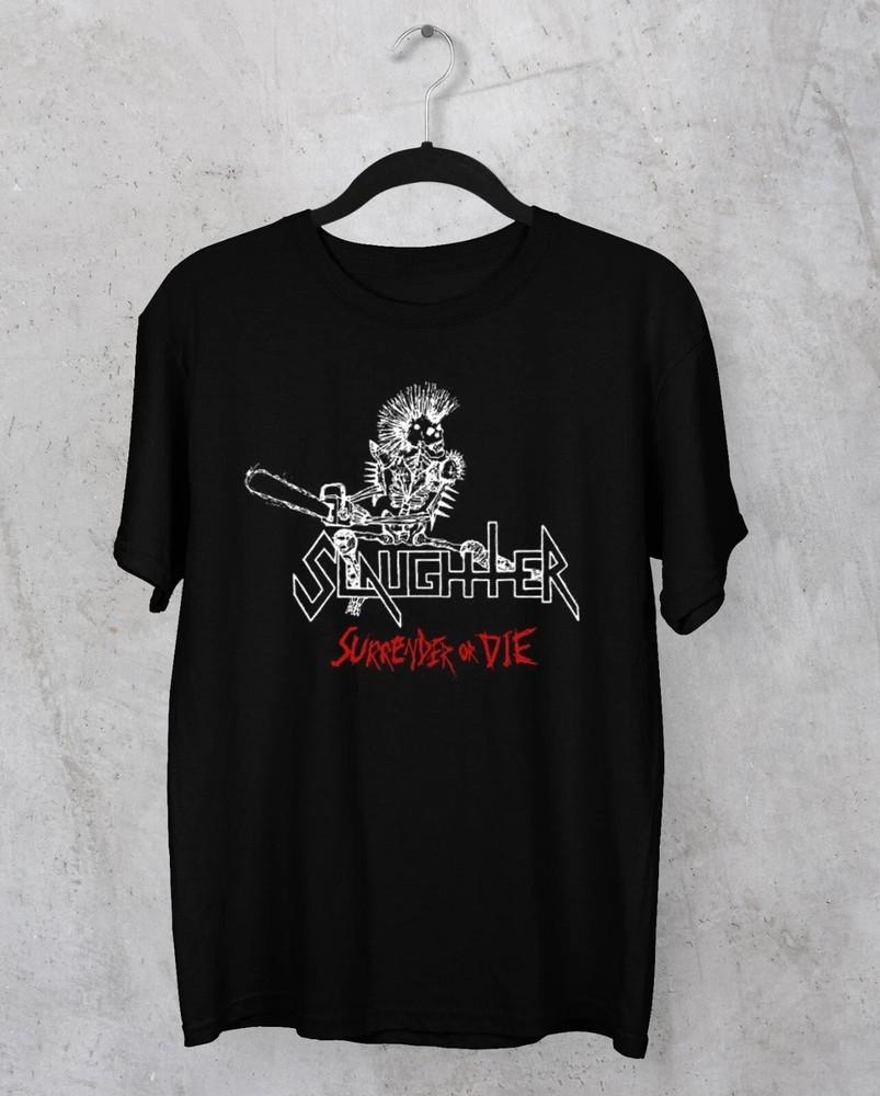 Slaughter rock band HOT NEW black T-shirt short sleeve All sizes Unisex T-Shirt S