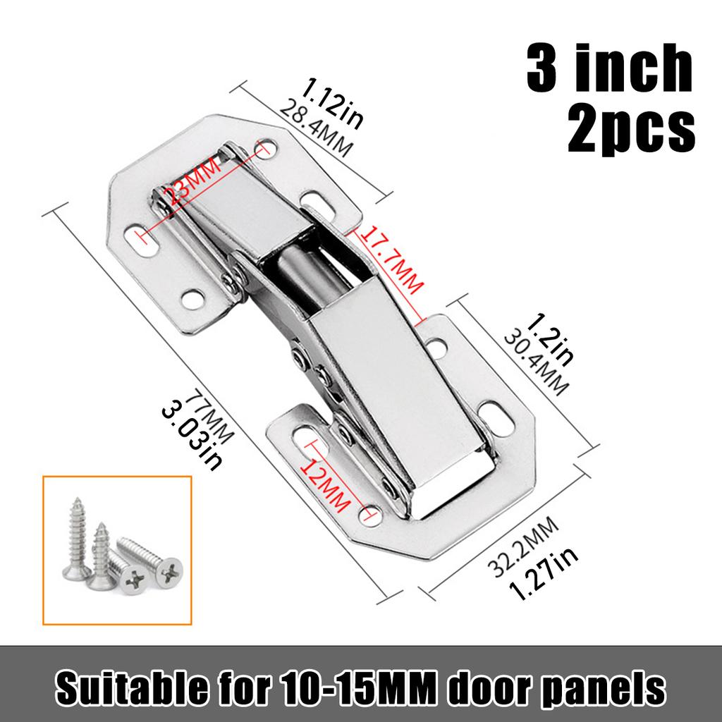 Cabinet Hinges,90 Degree Soft Close Surface Mount Spring Frameless Concealed Cabinet Door Hinges for Cupboard,Easy Install