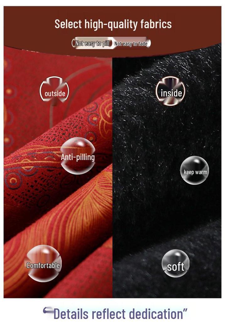 Grandma's Plus Velvet Winter Jacket for Elderly Women