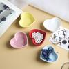 Nordic Heart Ceramic Dish Home Candy Fruit Plate Couple Heart Jewelry Plate Restaurant Seasoning Dish Tableware Kitchen Utensils