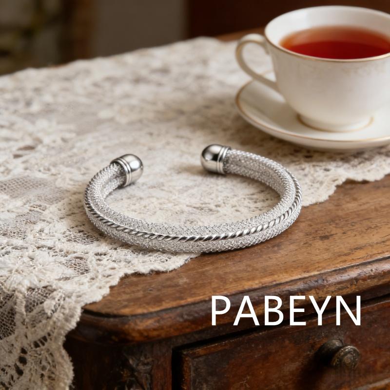 925 Sterling Silver Fashion Temperament Lace Mesh Bracelet Birthday Party Anniversary Gift серебряный