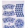Art Decals Flower Paper Transfer Blue Sticker Underglazed DIY