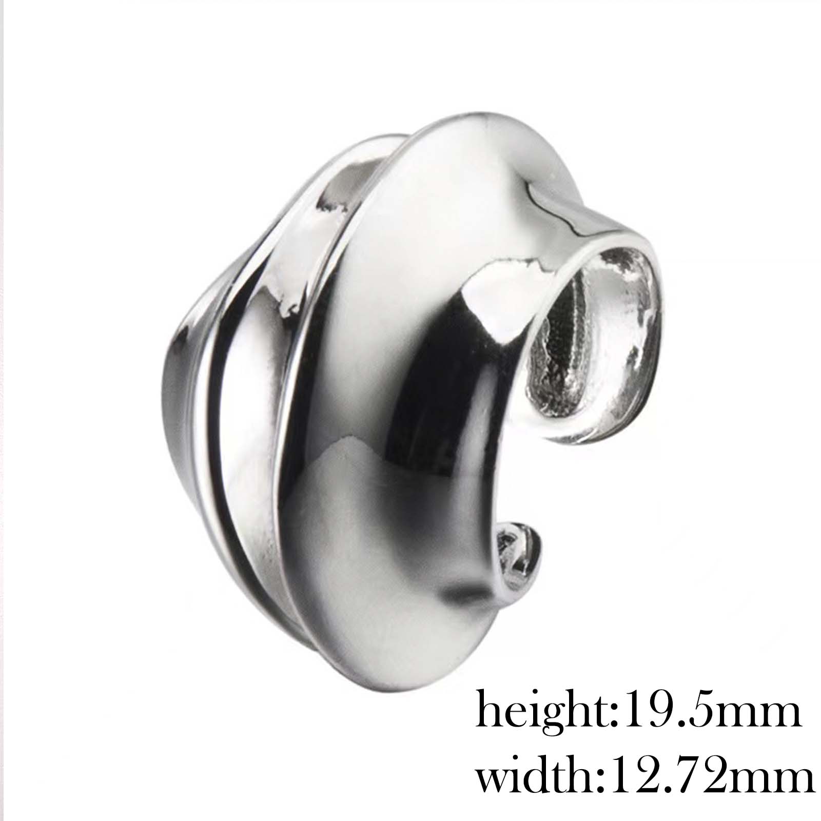 VAF Irregular Wide Cuff Earrings Exaggerated Stainless Steel Cold Style No Ear Piercing Cuff Earrings серебряный