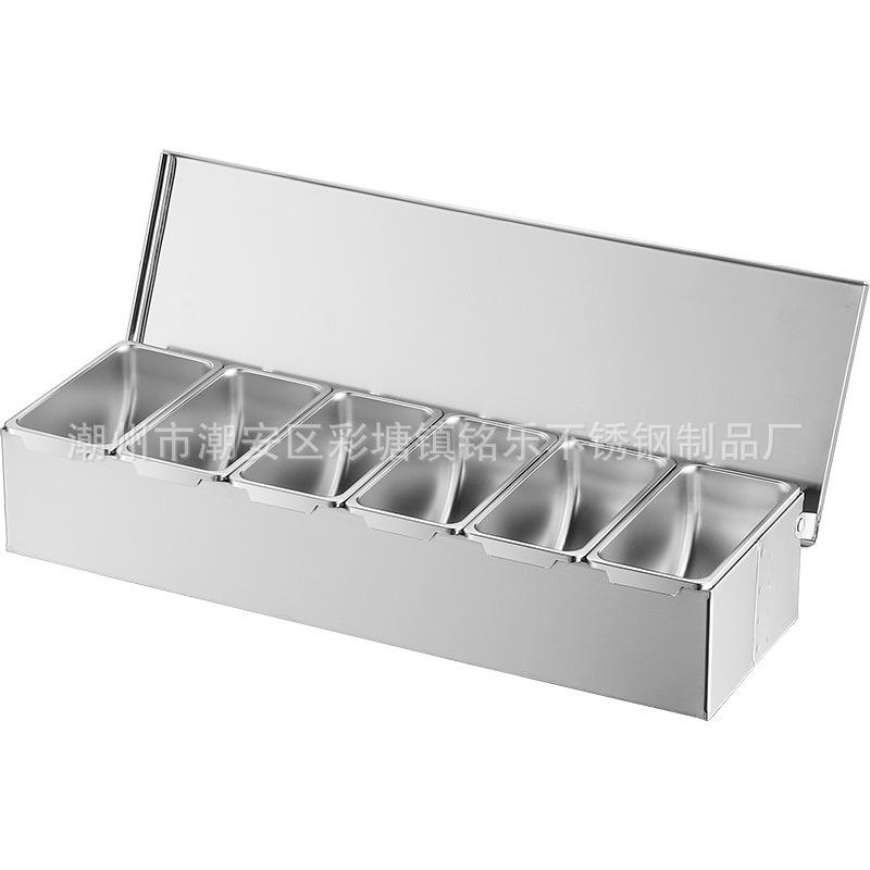 Edelstahl Klappdeckel Gewürz- und Aufbewahrungsbox für Küche oder Restaurantgebrauch