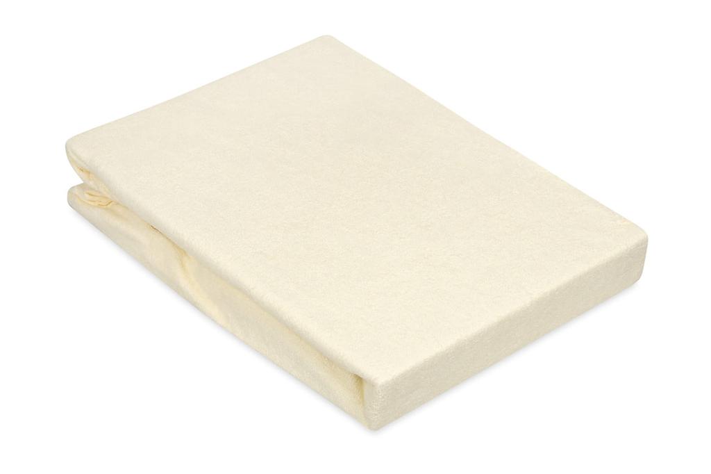 Prześcieradło frotte z gumką 210/220x190/200 premium ecru
