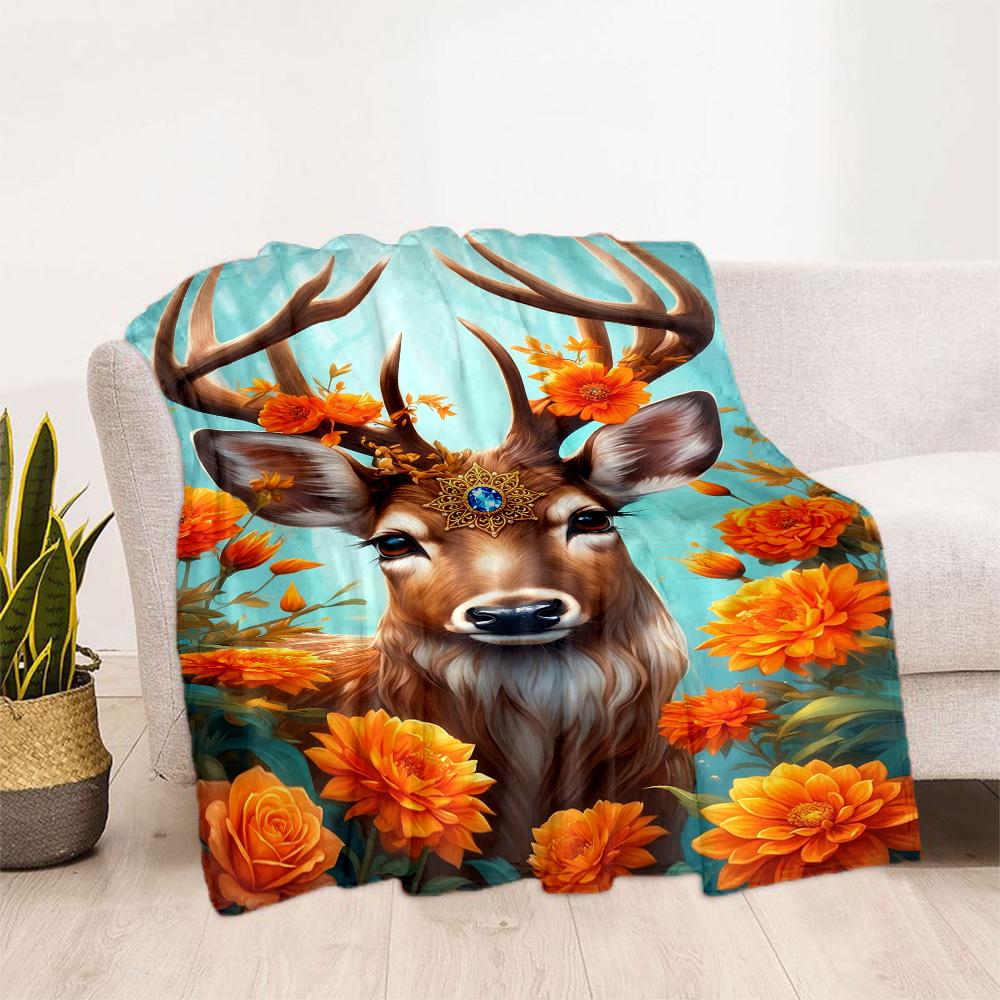Magical Deer Fantasy Blanket,Suitable for sofas, offices, travel, living rooms, Gifts to relatives and friends, Blanket,Suitable for all seasons.
