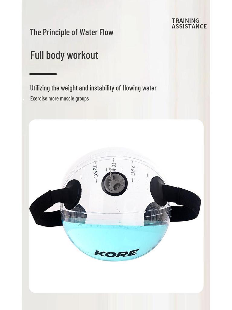 Transparent Water Ball: Inflatable, Weighted Fitness Ball with Handle for Exercise and Weightlifting