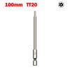100mm Torx Screwdriver Bit with Standard Shank Diameter and Magnetic Feature