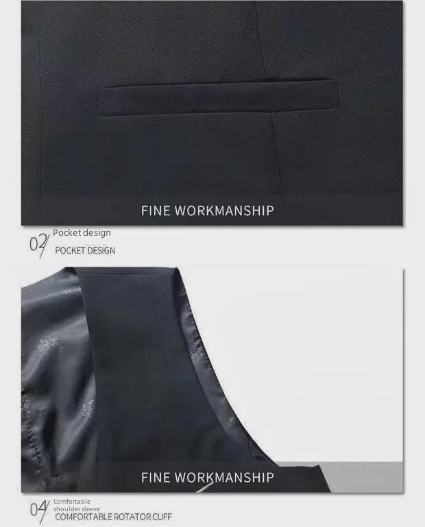 Men's Large Korean Style Slim Fit Iron-Free Suit Vest