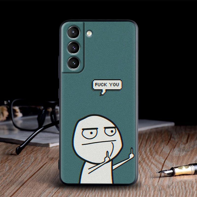 Funny Man Middle Finger Silicone Case For Samsung Galaxy S23 Ultra S24 5G S21 S20 FE Cover For Galaxy S22 S23 S24 S10 Plus Cases