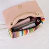 Women's Fashion Tassel Straw Crossbody Bag, Casual Striped Square Shoulder Bag, Classic Flap Purse for Daily Use