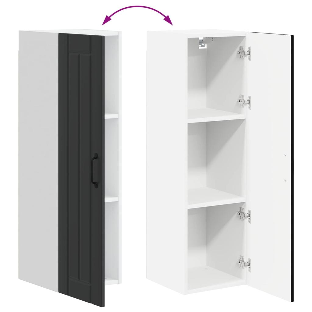 Wall Cabinet LUCCA Black 30 X 31 X 100 Cm Particleboard
