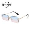 New diamond trimmed small frame rimless square sunglasses sunglasses sunglasses UV protection sunglasses