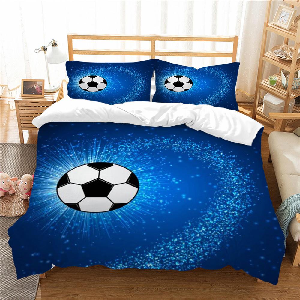 Bed Set Sports Style Duvet Cover Set Soccer Printed Quilt Cover Set Teens King Queen Size Bedding Fashion Cover Suit Luxury Bedding Cover