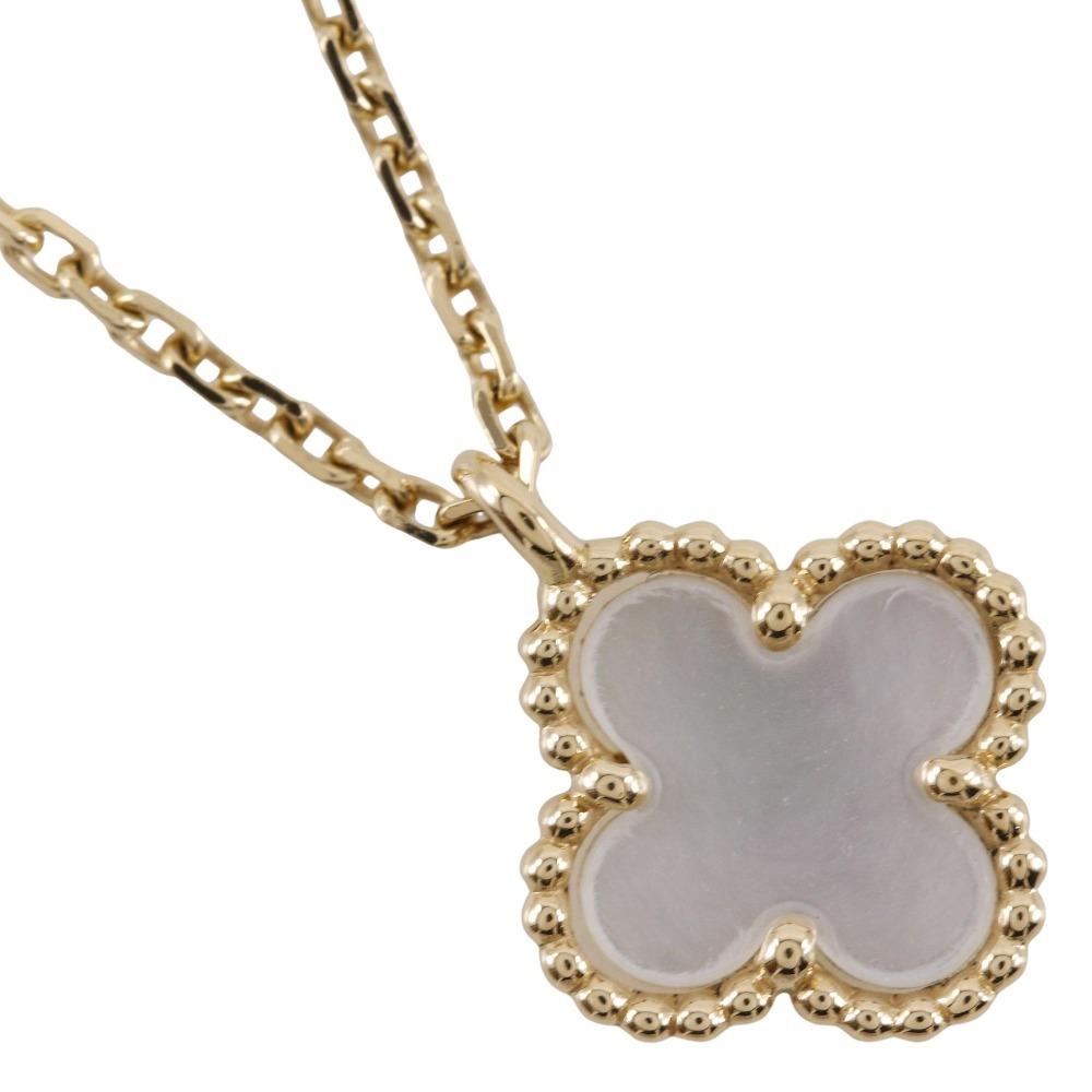 Van Cleef & Arpels Sweet Alhambra Necklace K18 yellow gold/White shell flour 2.8g Women Used