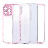 Luxury Hard PC Solid Color Borders+Transparent Soft TPU 3-in-1 Phone Case For iPhone 16 Pro Max E 14 13 15 Pro Max Bumper Cover