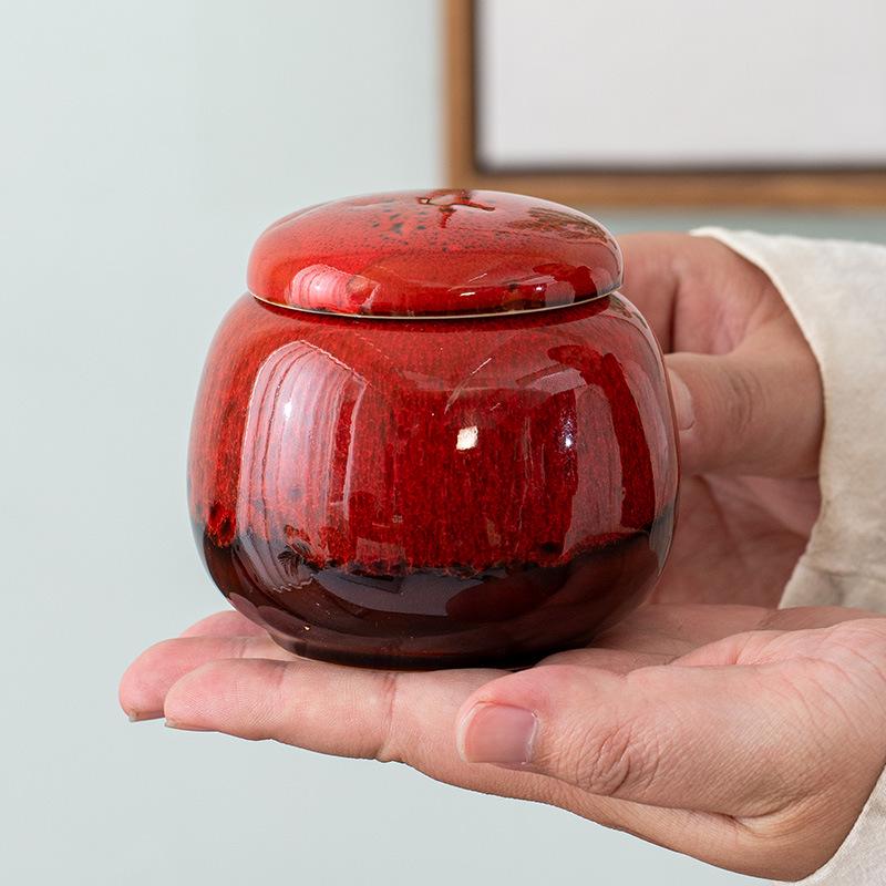 Multi-Color Ceramic Mini Jars for Tea, Incense, or Storage – Sealed and Engraved Design