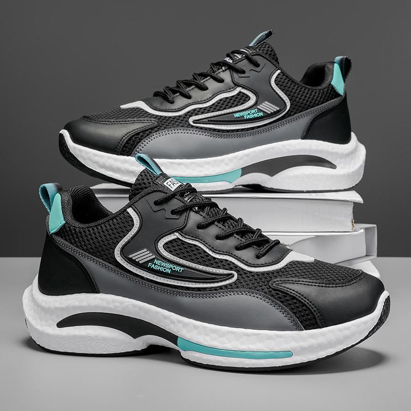 New Trendy Men'S Sports Shoes Cushion Running Sneakers Outdoor Leisure Walking Jogging Trainers Soft Sole Breathable Footwear