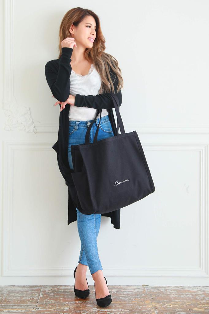Canvas Box Tote Bag Black [Rename] -