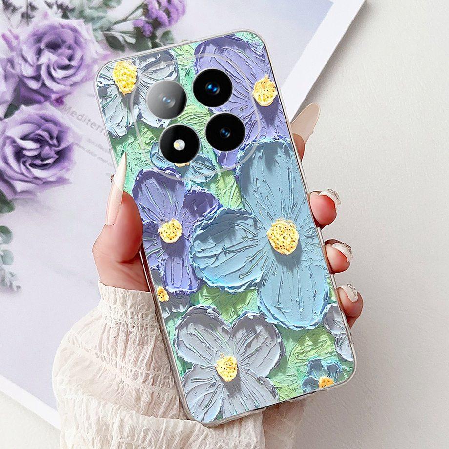 For Xiaomi Redmi Note 14 Pro+ 14Pro Note14 4G 5G Phone Case Back Cover Girly Fashion Flower Butterfly Paintong Soft TPU Fundas