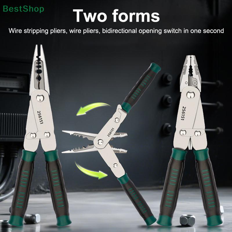 Multifunctional Wire Stripper,Flat-nose Pliers,Electrician Wire Strippers Pliers Cable Cutting Crimping Pliers Hand Tools