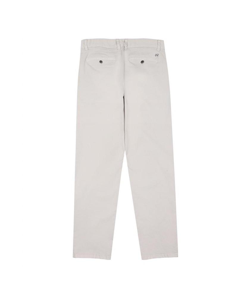 NOTIG Garment-Dyed Pants One-Pleat Tapered Fit White