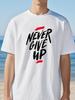 Never Give Up Mens Running T Shirt Fashion Breathable Muscle Training Bodybuilding Fitness Basketball Sports Short Sleeved Tees
