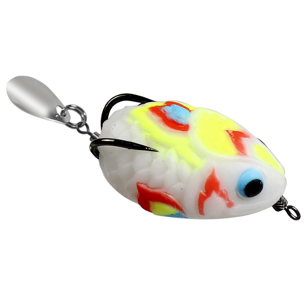 4.5cm 11g Ray Frog Crankbait Lures PVC Frog Lures Soft Frog Bait for Blackfish Fishing Lures with Double Hook & Blades