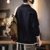 Hoodie Retro Casual Manches Longues à Col Revers Polo Fausse Deux Pièces Automne 2025