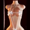 Sensual Lingerie Exotic One Piece Sexy Pajamas Full Body Transparent Binding And Halter Lace-Up Teddy Woman Bow Erotic Bodysuit