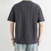 Retro Round Neck Solid Color Short Sleeve Men's Breathable Loose T-shirt Top