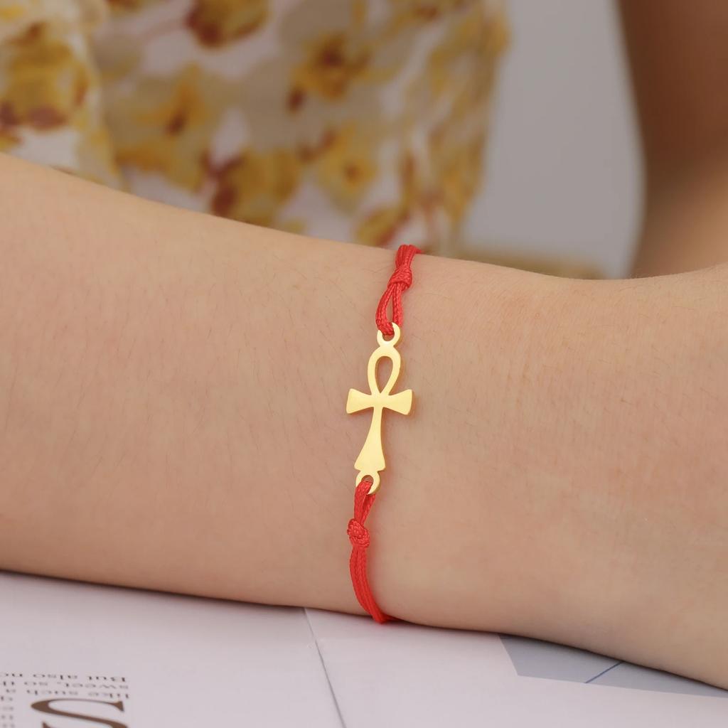 Cazador Amulet Egypt Ankh Cross Charm Bracelets for Women Stainless Steel Egyptian Cross Hand Bracelet Vintage Jewelry Gift 2026