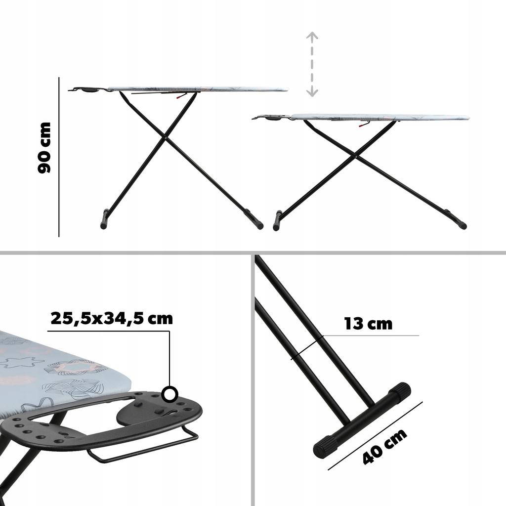KADAX Deska Do Prasowania Składana Duża 120x38cm szeroka Standardowa Z Uchwytem