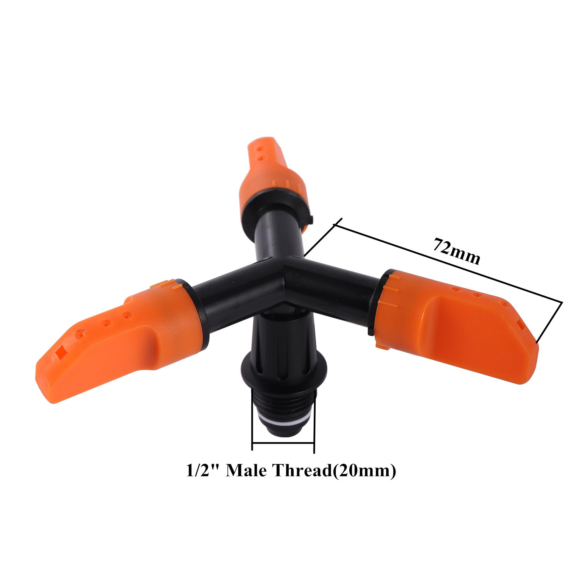 

Adjustable 3-arm 360 Degree Rotatory Sprinklers Garden Agriculture Lawn Grass Irrigation Automatic Rotating Watering Nozzles