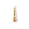 2 Pcs Brass Music Charms Gold Plated Microphone Musical Note Pendants For DIY Necklace Jewelry Making Findings