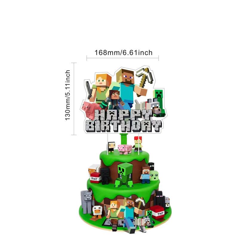 MC Pixel Games Birthday Party Decorations Tableware Cup Plate Napkin Tablecloth My World Balloon Party Favors Gifts Supplies