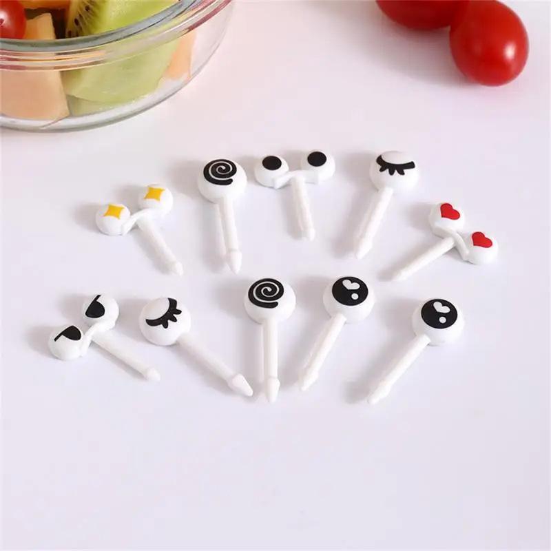 

Mini Fruit Fork Set and Vegetable Cutters for Kids Children Plastic Animal Food Picks for Bento Lunch Box Decorating Accessories