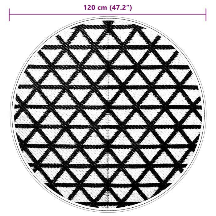 VidaXL Tapis d'extérieur noir Ø120 cm PP, tapis de jardin, tapis de sol, moquette de sol, carpette, tapis de patio, tapis 368462