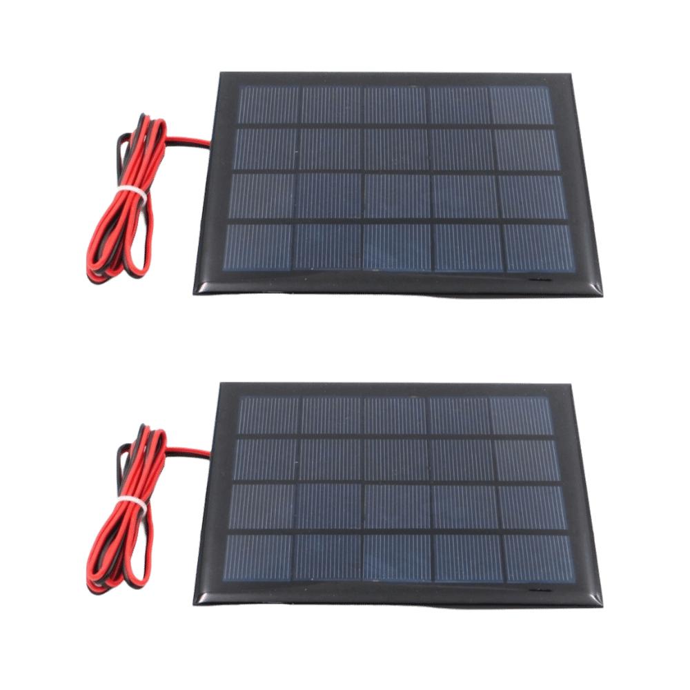 2pcs DC 5V 500mA Solar Panel Cell Module Mini Solar Panel Charger  Solar Lawn Lights