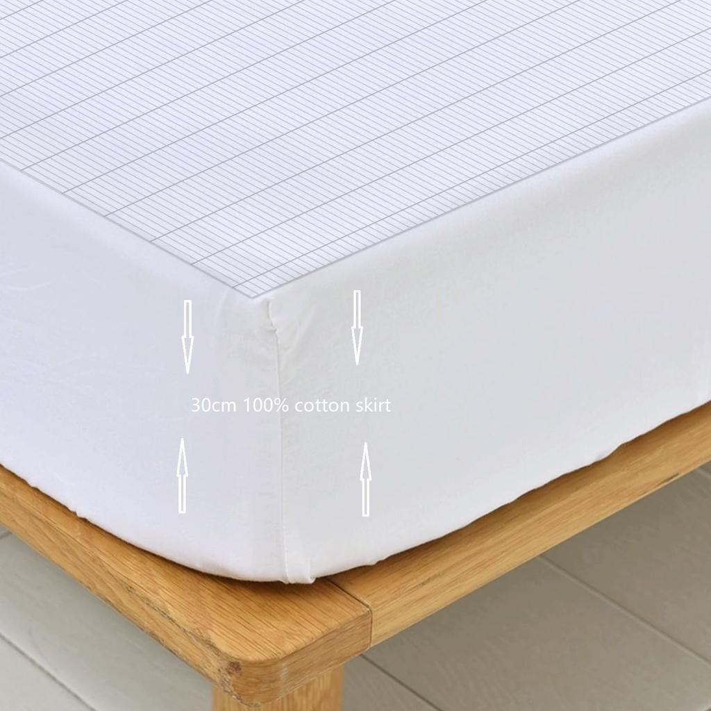 MAXSHARER Earthing Fitted Sheet Organic Cotton with Conductive Silver Fiber Grounding Bed Sheet Fitted Sheet for Nature Wellness
