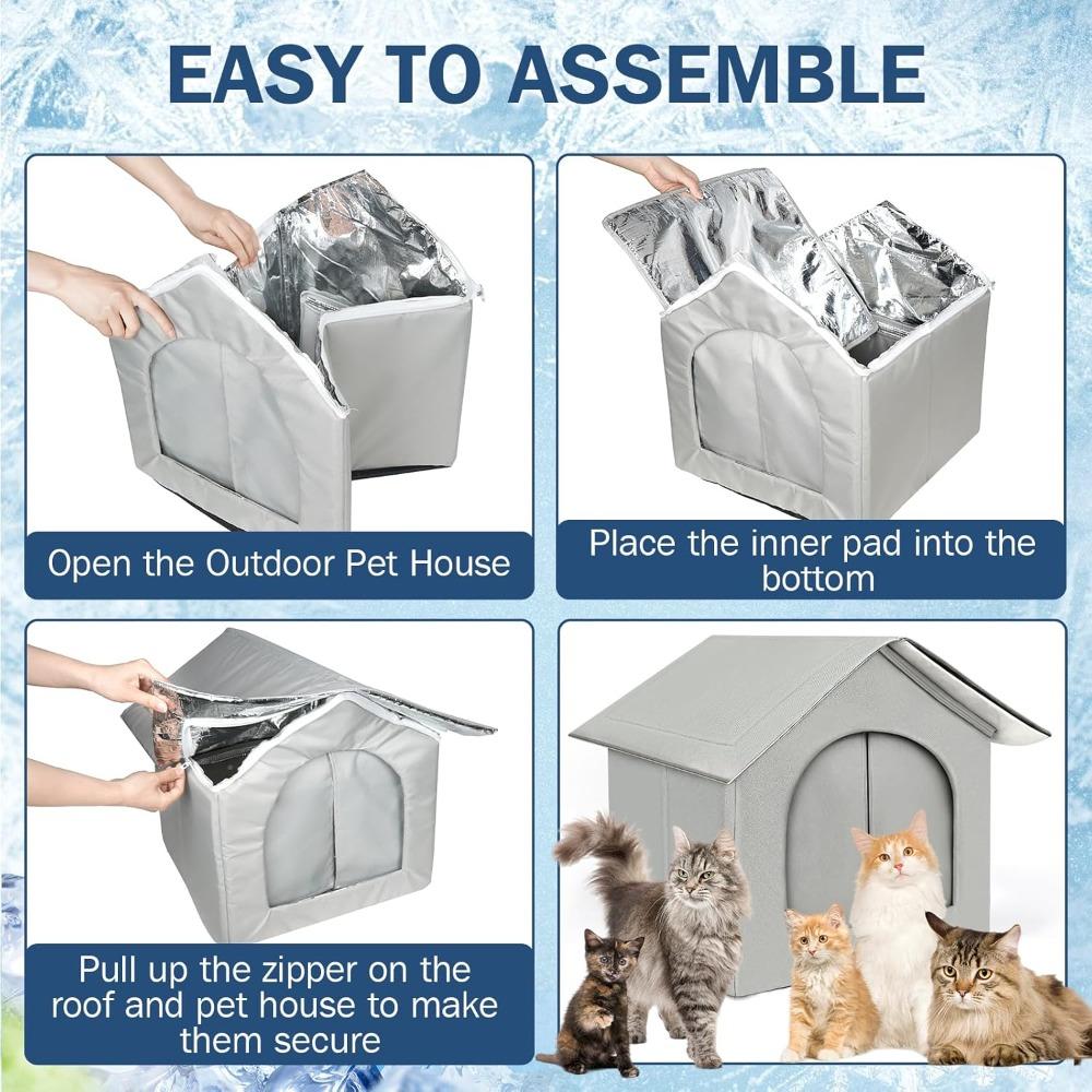 Cat House Sturdy Cooling Outdoor Weatherproof Insulated for Outdoor Indoor Cats Feral House for Summer Shelter for Stray Barn