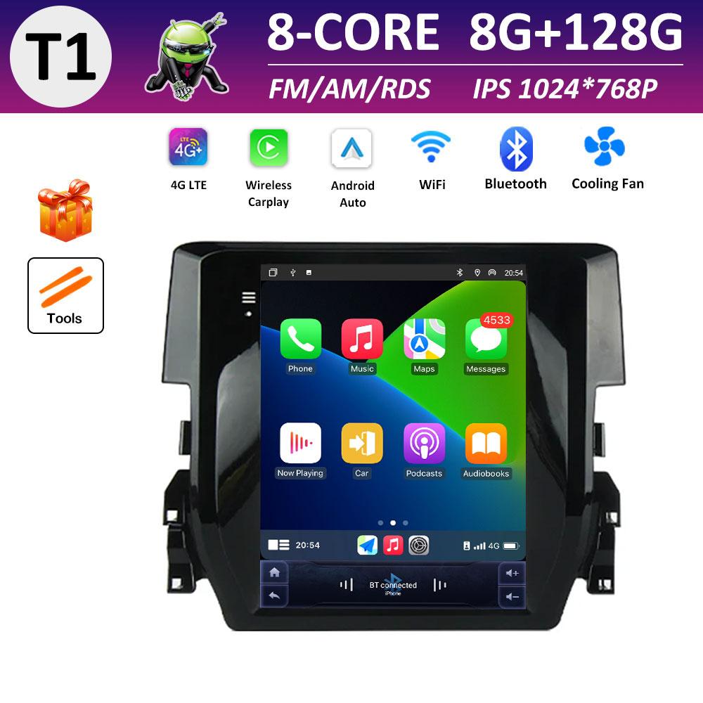 Android Intelligent System Bluetooth for Honda Civic 10 FC FK 2015 2016 2017 - 2020 IPS Touch Screen DSP Stereo Accessories WIFI