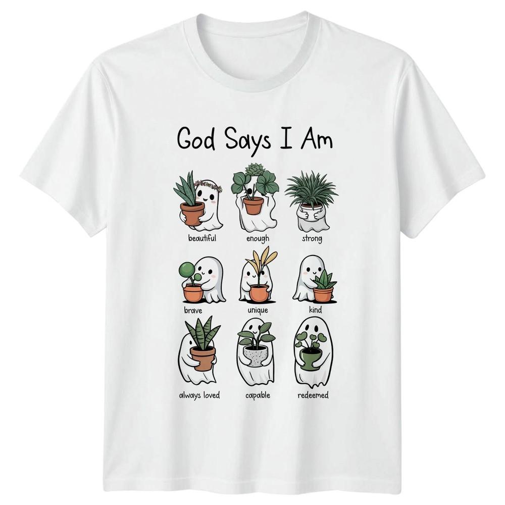 God Says I Am Beautiful Unisexs TShirt Indoor Plants Gardening Halloween S