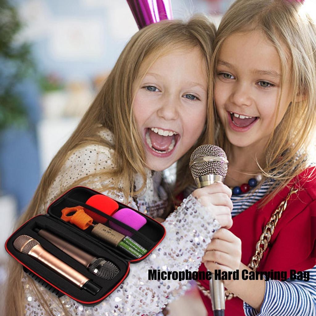 Wireless Microphone Case EVA Mic Case Storage Bag With Thicken Sponge Carrying Travel Case Wireless Microphone Storage Bag