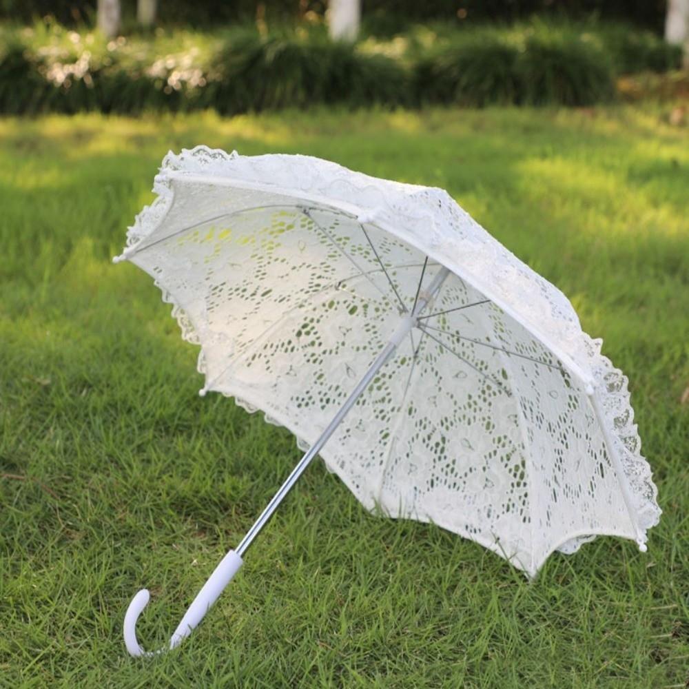 Mesh Flower Mini Bridal Umbrella Hollowed Out Wedding Decoration Props  Wedding Party Supplies