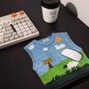 1pc Adorable Knit Sweater Design Mouse Pad-Cute Pixel Tree, Sheep Landscape Gaming Aesthetic,Non-Slip Base,Washable Desk Mat