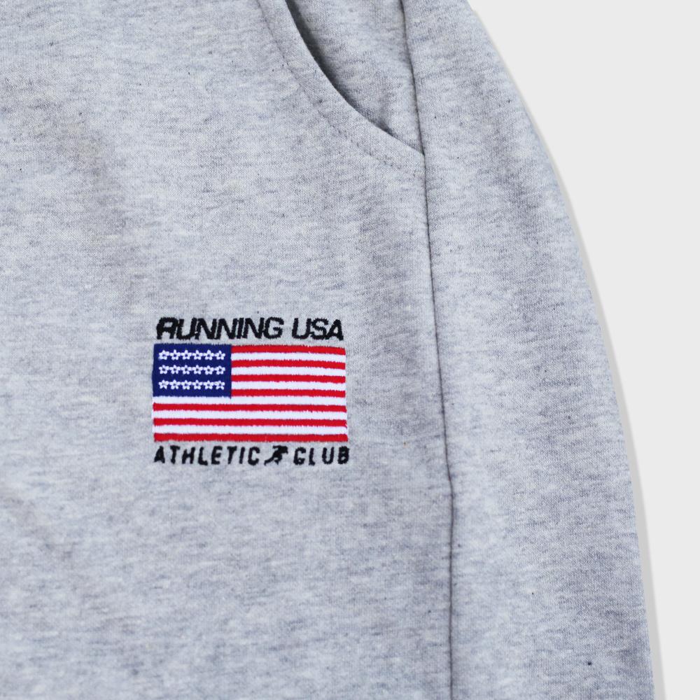 RESPECT Running Usa Athletic Club Bermuda Wide Sweat Shorts (Grey)
