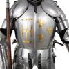 Knight Templar Crusader Full Body Armor Suit With Wooden Base