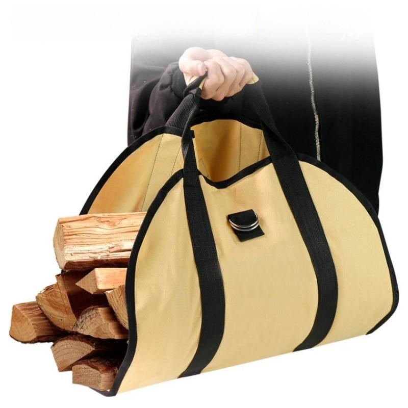 Portable Large Firewood Storage Tote Bag Multifunctional Handheld Log Carrier for Outdoor Camping and Firewood Carrying