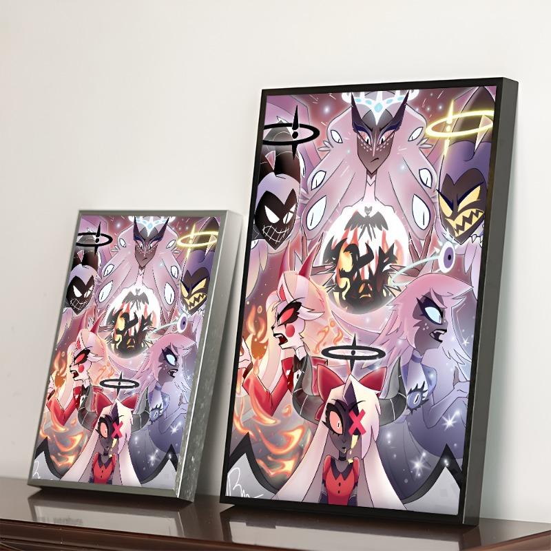 H-Hazbin Cartoon Hotel  Classic Vintage Posters Decoracion Painting Wall Art White Kraft Paper Kawaii Room Decor